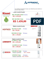 Orçamento Aquecedores Compra Coletiva Trazgaz - Reviva Atualizada 28-07