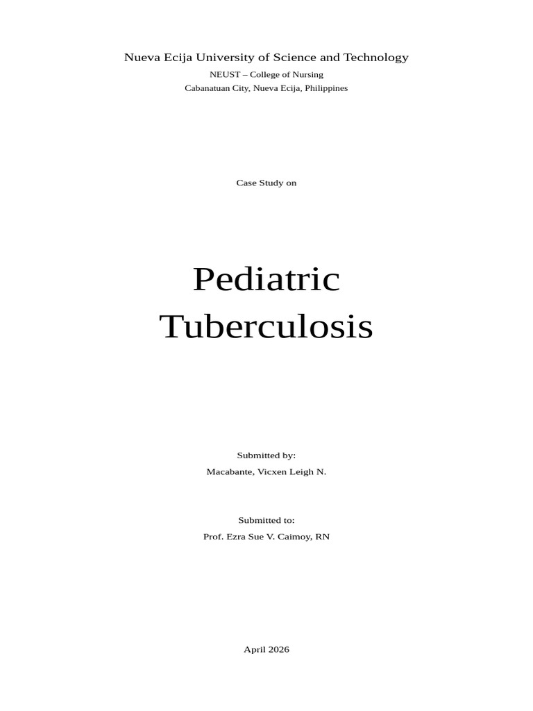 Tuberculosis - Case Study | PDF | Tuberculosis | Respiratory Diseases