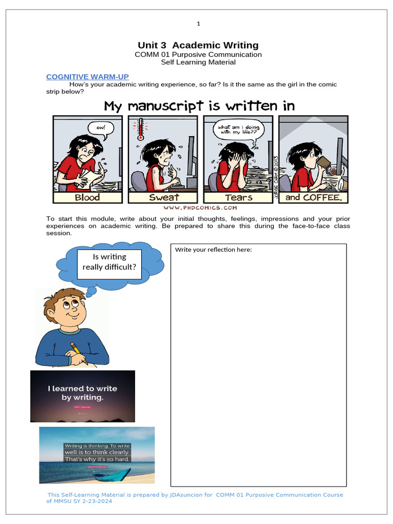 Unit 3 Academic Writing Module v.3 April 2024 | PDF | Essays ...