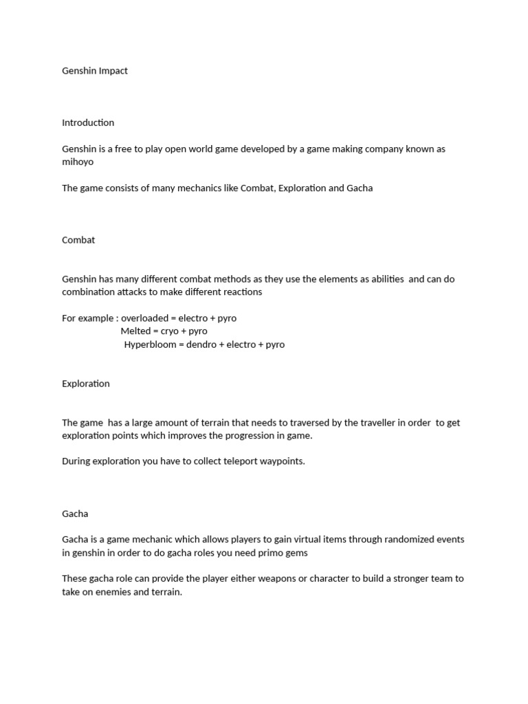 Genshin Impact | PDF