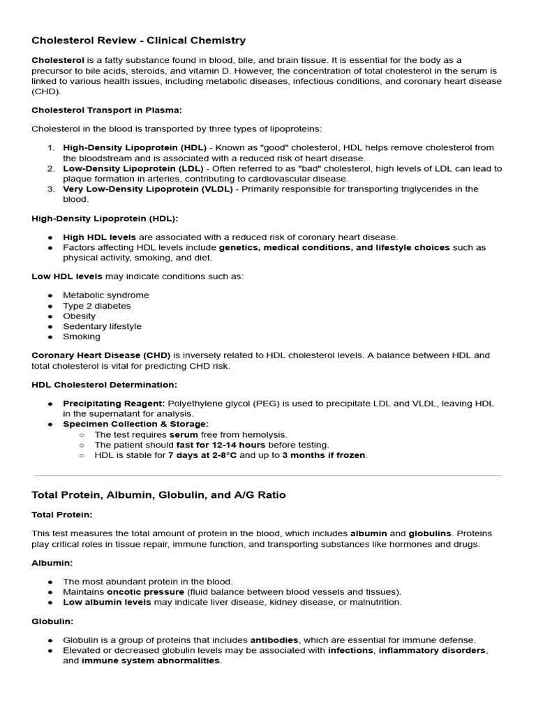 cc lab | PDF | Cholesterol | High Density Lipoprotein