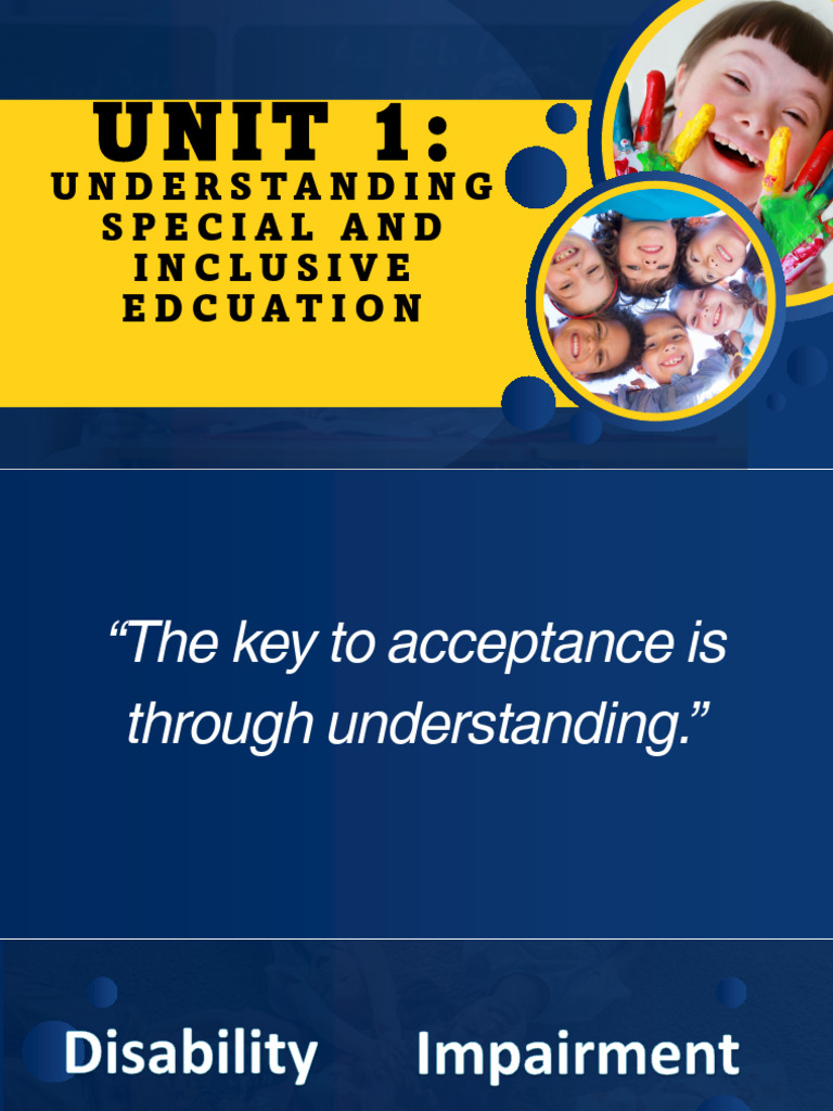 UNIT 1 Understanding Special and Inclusive Education | PDF | Special ...