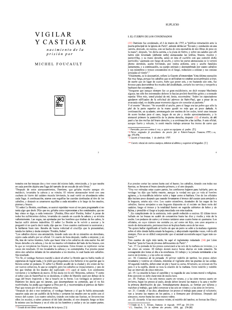 1 - Foucault - Vigilar y Castigar | PDF