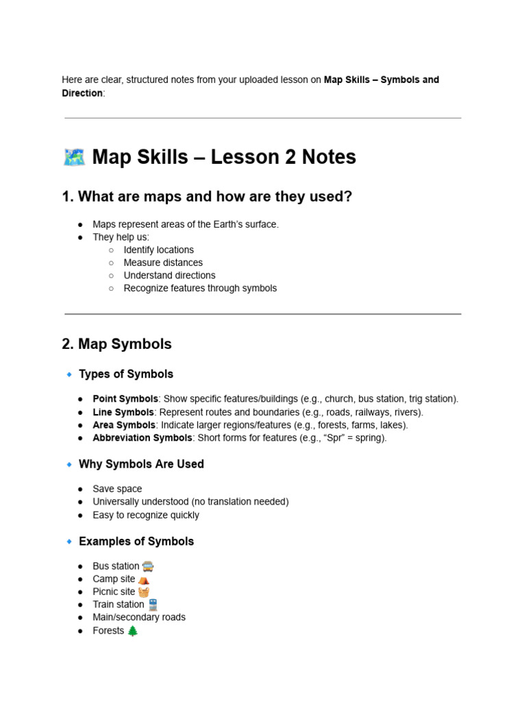11 Map Skills Lesson 2 | PDF | Map | Navigation