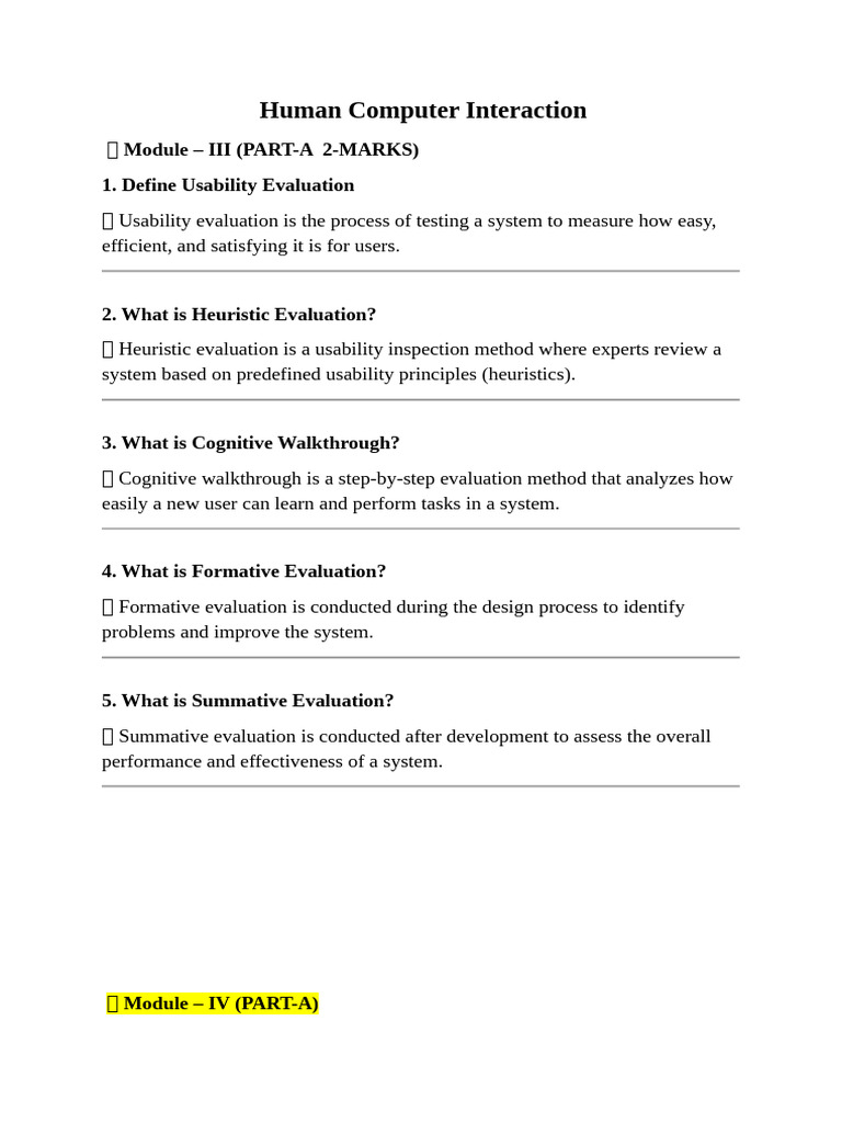 Human Computer Interaction Mid 2 Ans | PDF | Human–Computer Interaction ...