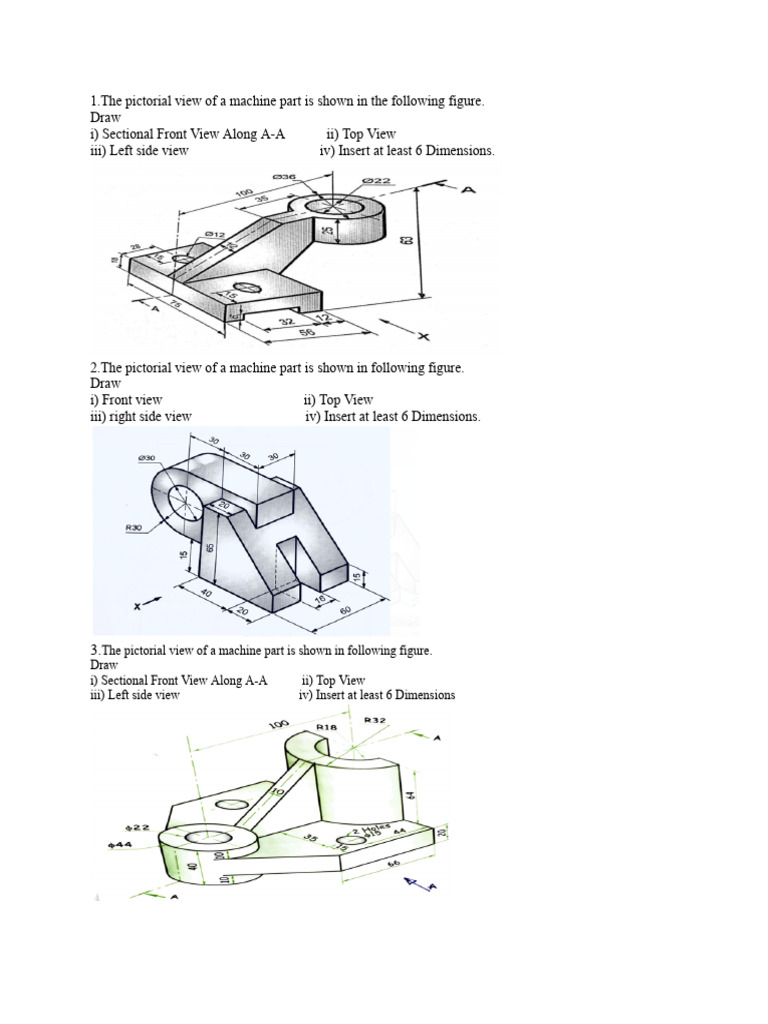Autocad Question Bank Mech and Extc A | PDF
