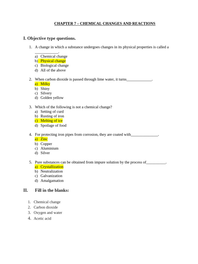 Chapter 7 Assignment Answer Key | PDF