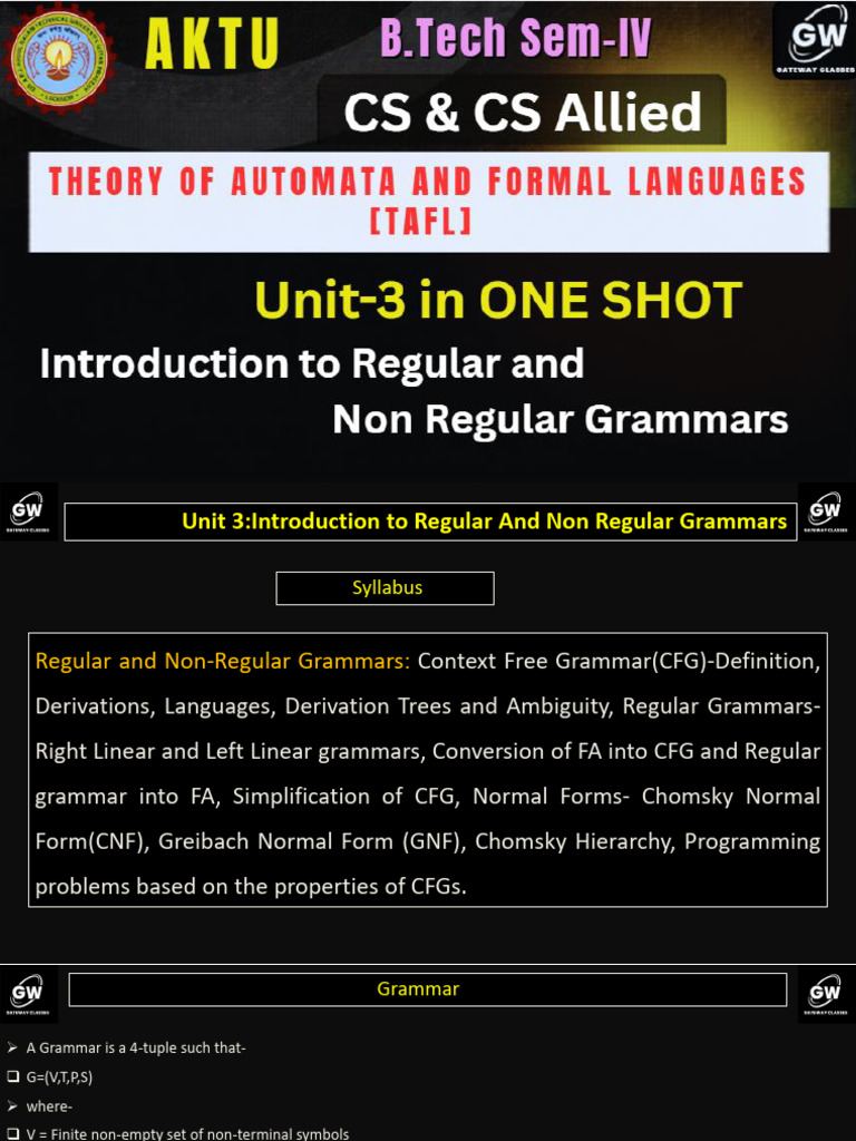 TAFL Unit-3 One Shot Updated | PDF