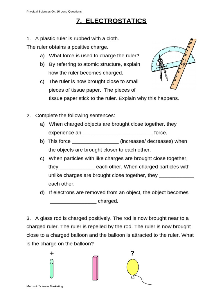 7 Electrostatics | PDF | Electric Charge | Electron