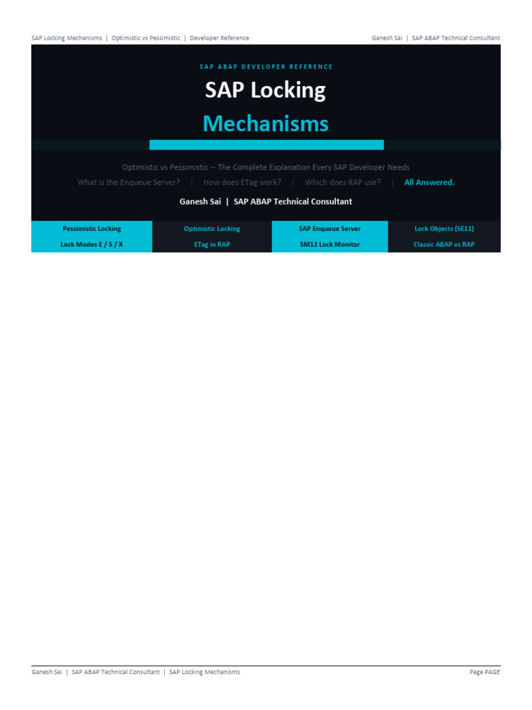 SAP_Locking_Mechanisms | PDF | Database Transaction | Databases