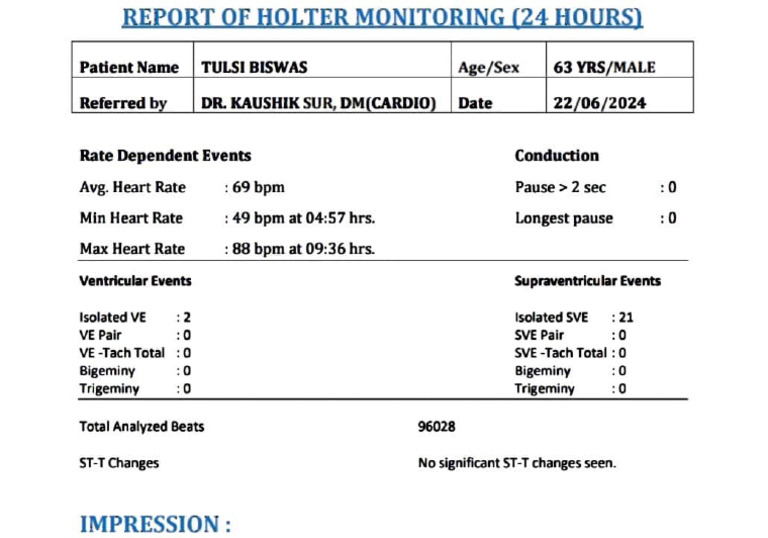 Holter Report Format 6 Mar 2026 | PDF