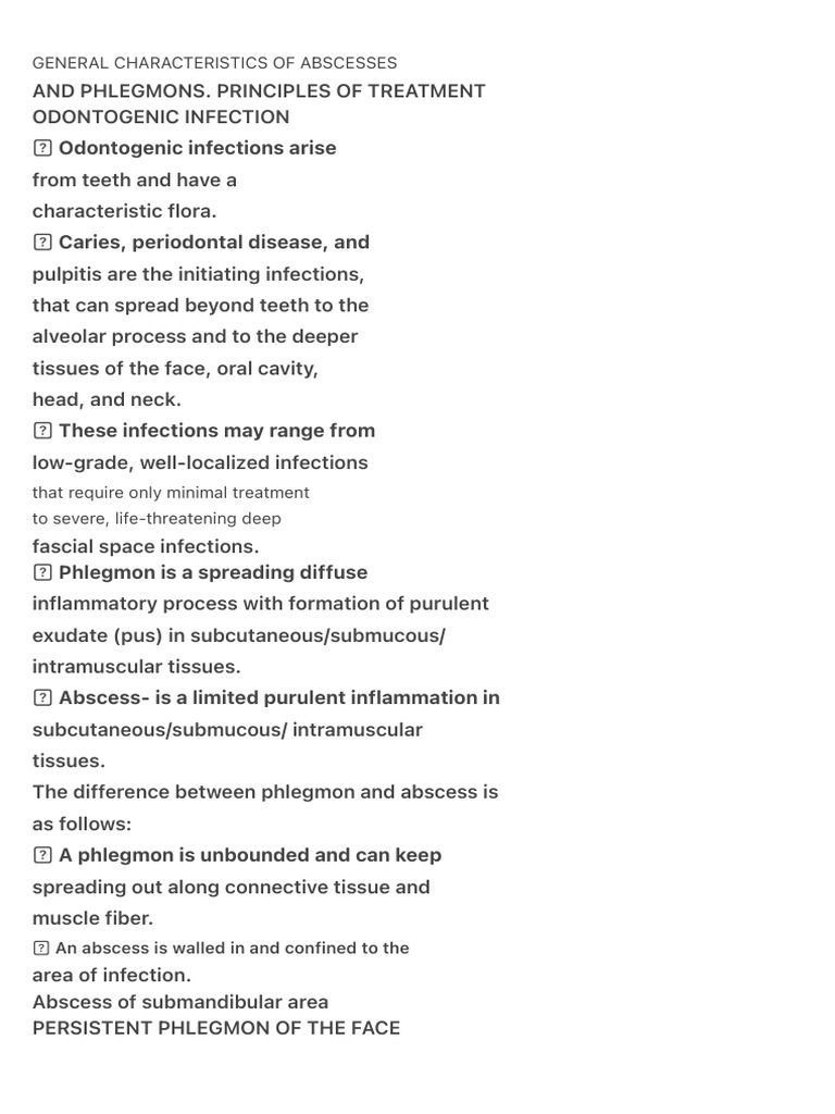 General Characteristics of Abscesses | PDF | Wound | Medical Specialties