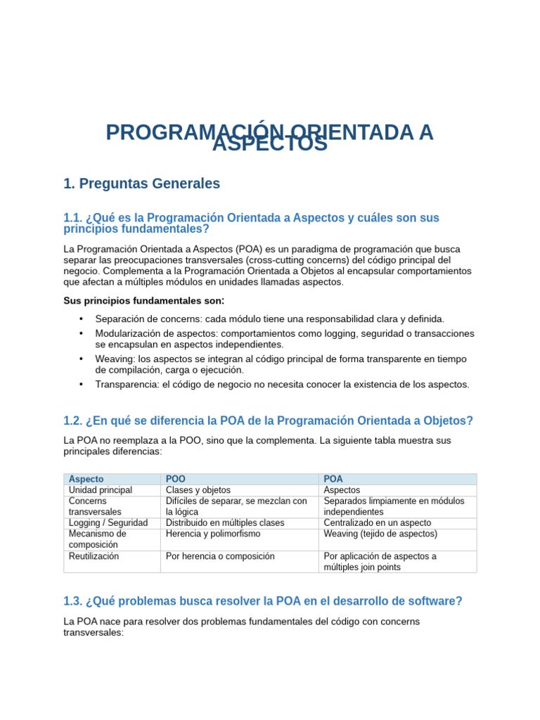 POA | PDF | Programación orientada a objetos | Java (lenguaje de ...