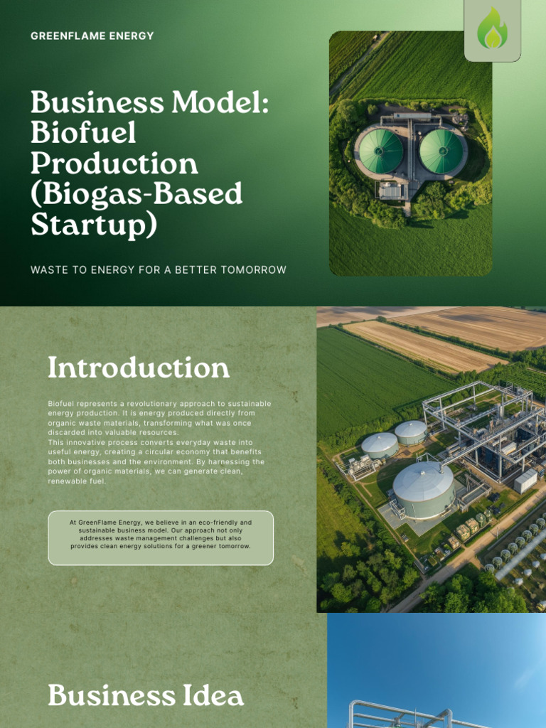 GreenFlame Biogas Business Model-1 | PDF | Biogas | Anaerobic Digestion