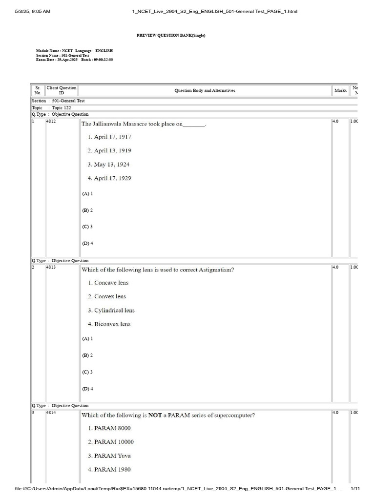 General Test | PDF