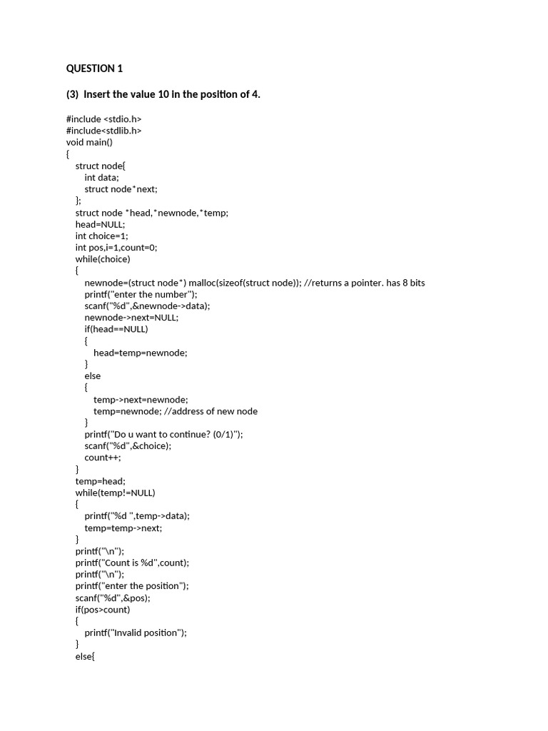 Data Structure Day 2 Assignment | PDF | Pointer (Computer Programming ...