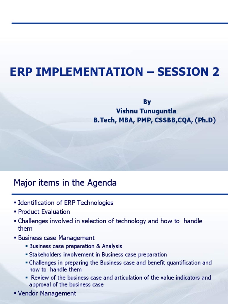 ERP Technology Selection and Management | PDF | Enterprise Resource ...