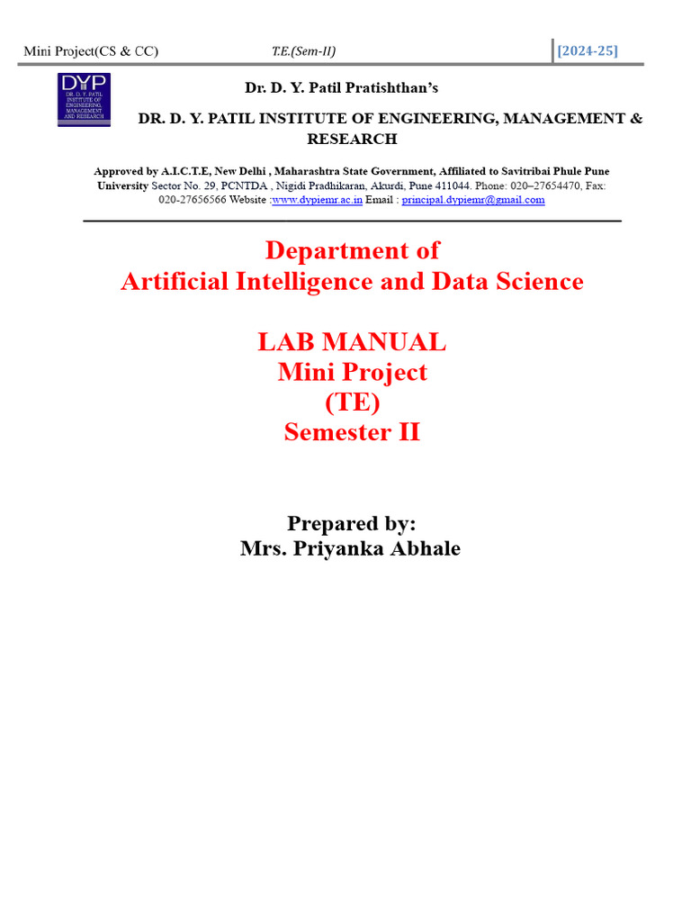 Mini Project Lab Manual.docx (1) | PDF | Public Key Cryptography ...