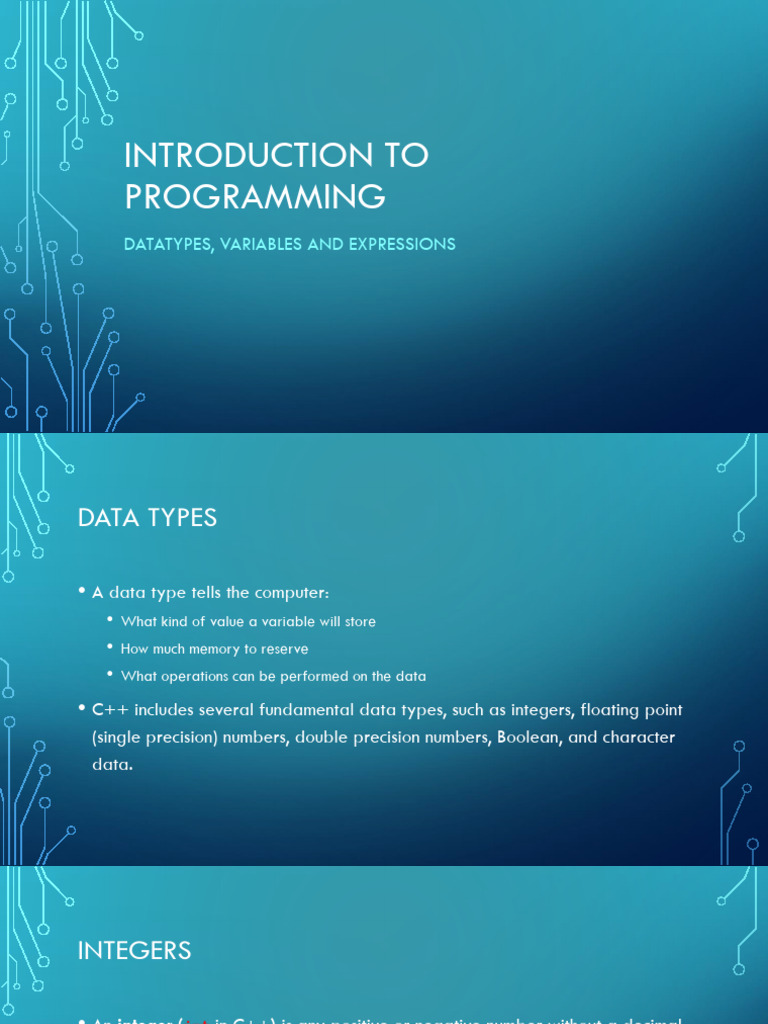 3. Data Types, Variables and Expressions | PDF | Data Type | Multiplication