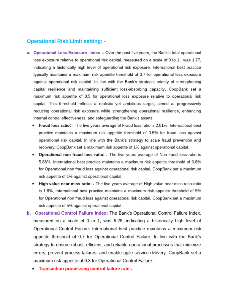 Limit setting | PDF | Operational Risk | Risk