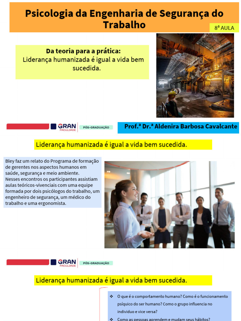 Psicologia Da Engenharia de Segurança Do Trabalho | PDF | Liderança ...