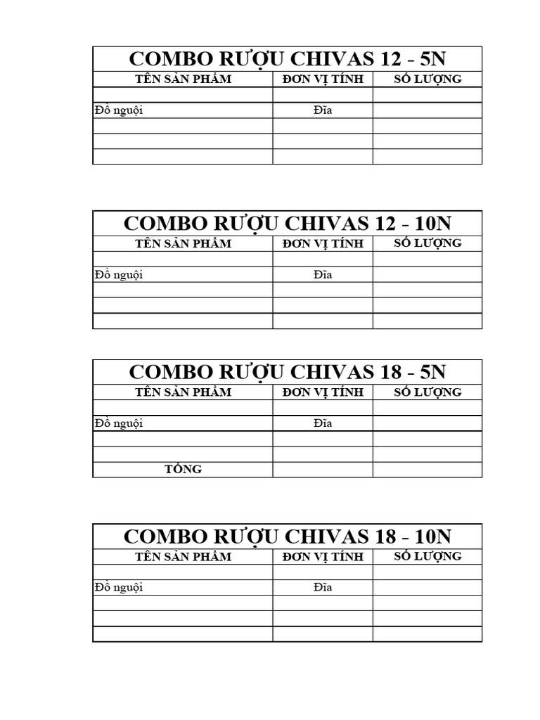Menu Combo 2026 | PDF