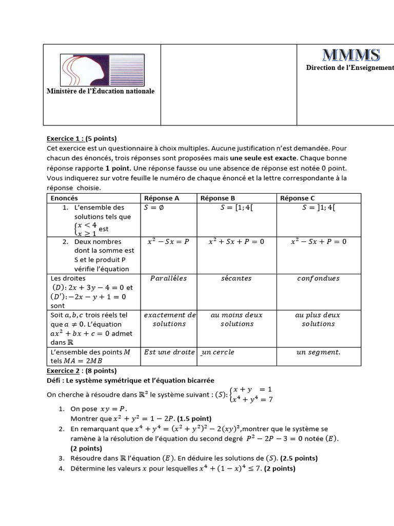 Miss Maths 2S | PDF | Mathématiques