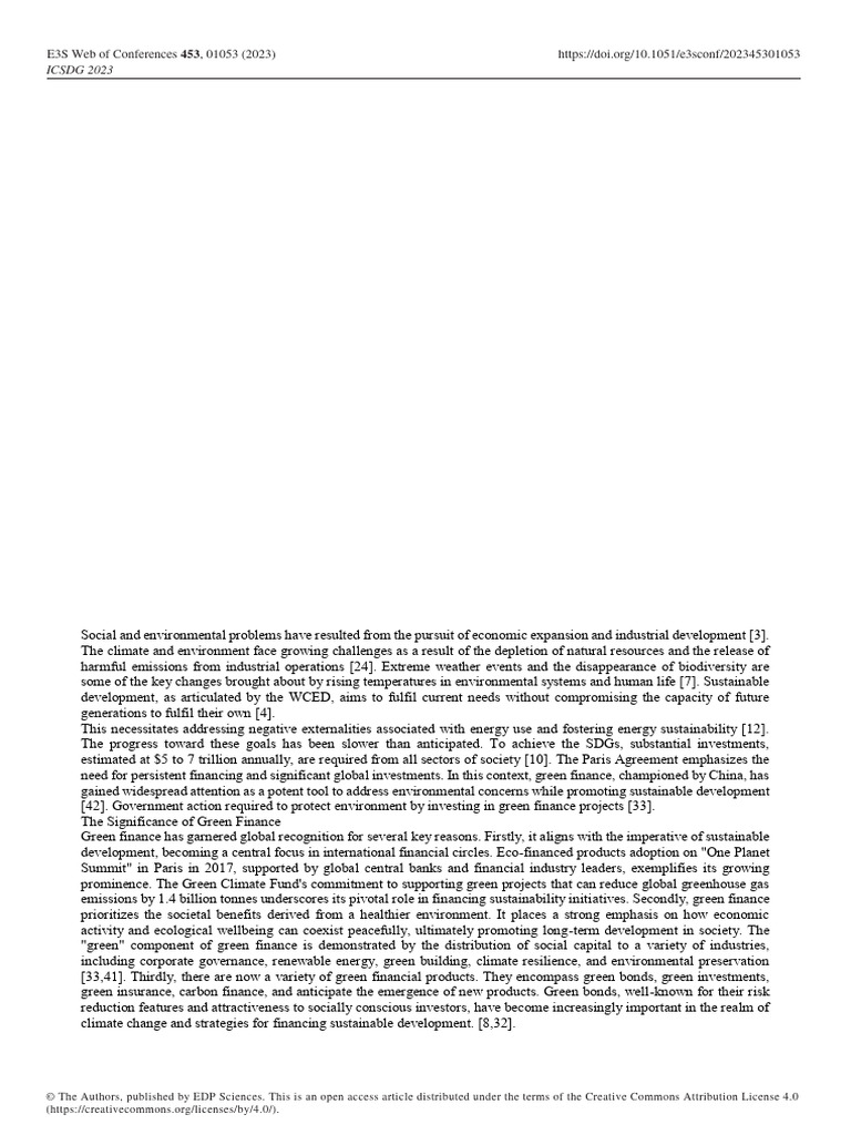 Green Finance and Sustainable Development Explorin | PDF ...