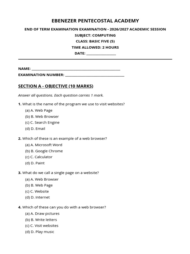 Computing ClassB Basic 5 WeekI SecondTerm LessonNote 1770713883761 | PDF
