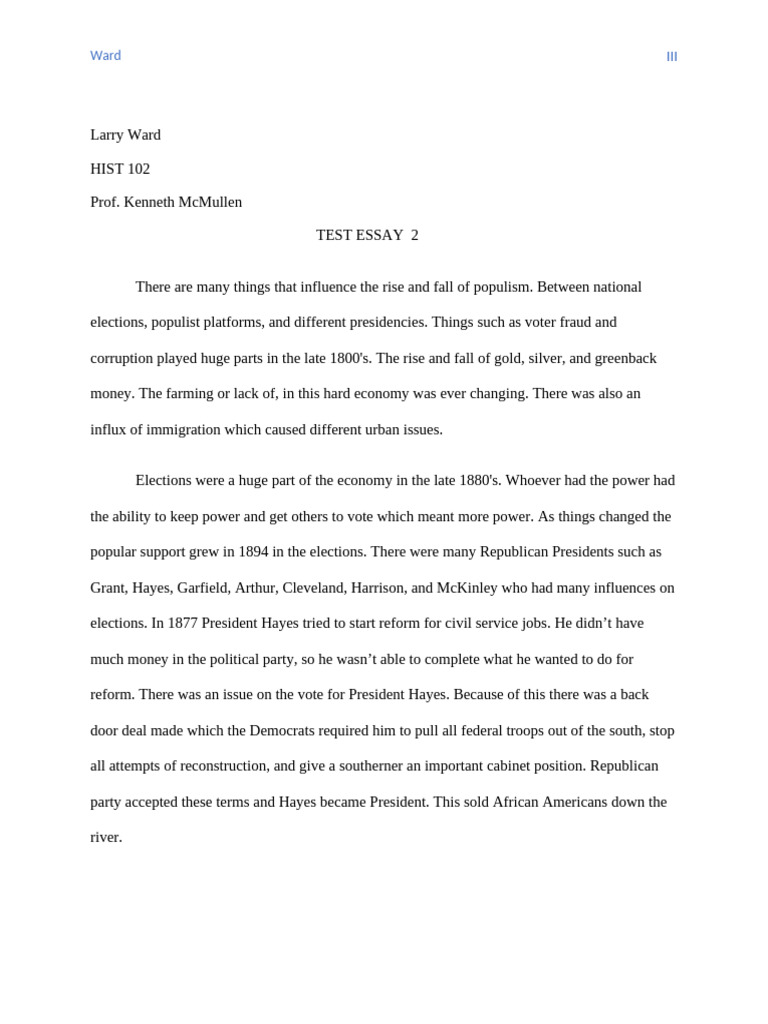 Test Essay 2 Copy | PDF | Republican Party (United States) | American ...