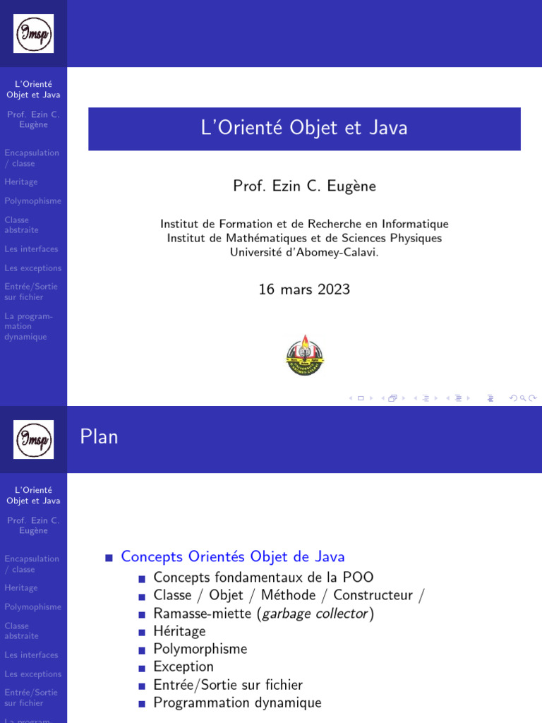 Partie 02 - Langage Java | PDF | Interface (Informatique) | Java ...