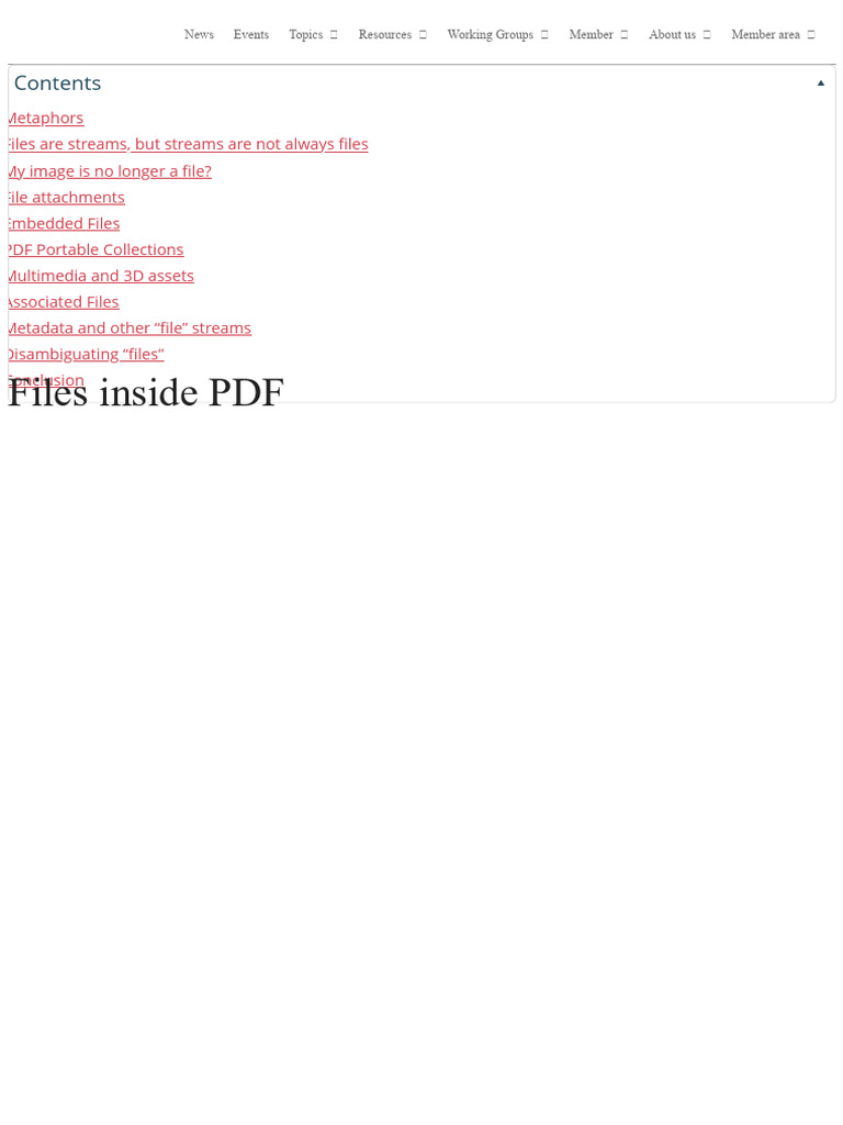 Files Inside PDF – PDF Association | PDF | Computer File | Computing