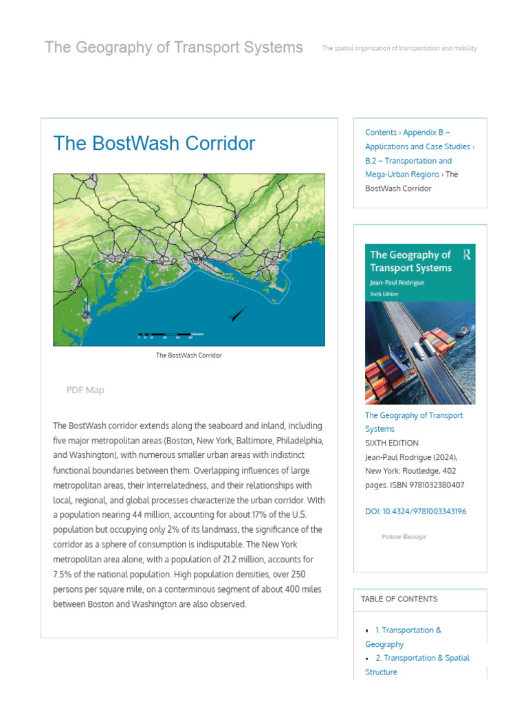 The BostWash Corridor _ the Geography of Transport Systems | PDF ...