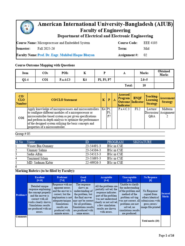 Assignment Mid2 MES Fall 2025-26-1 | PDF | Computer Science | Computing