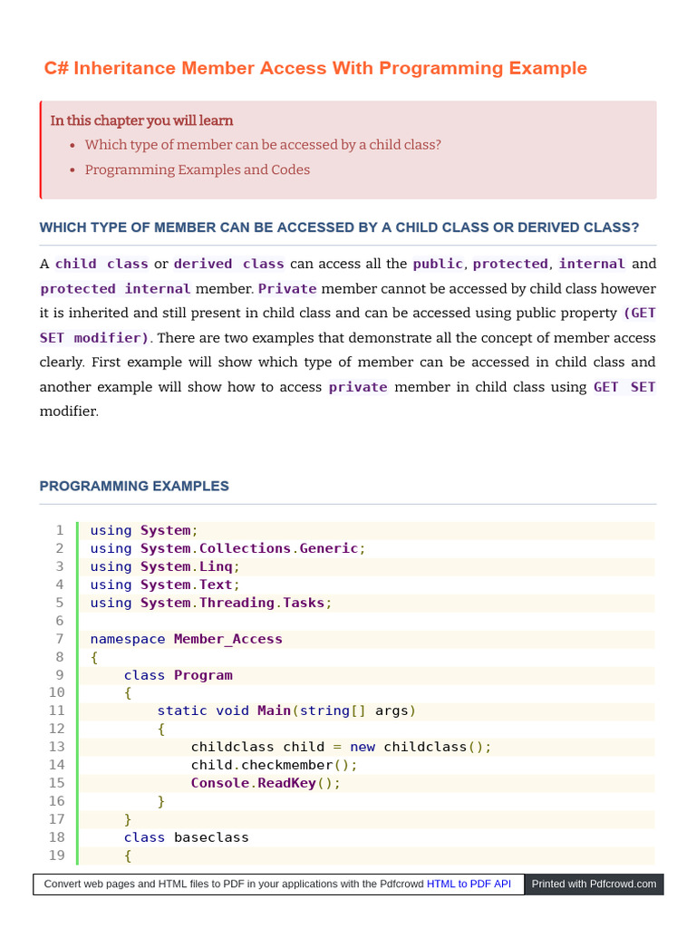 Private Variable Inheritance With Get Set | PDF | Inheritance (Object ...