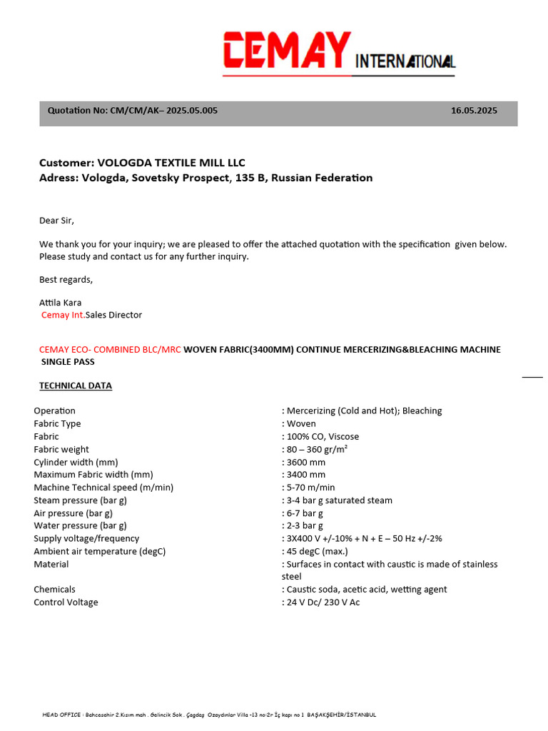Cemay Mercerizing and Bleaching Machine | PDF | Valve | Engines