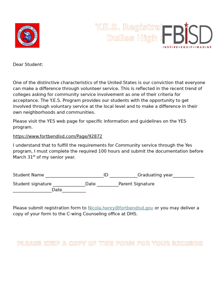 YES Contract Form | PDF