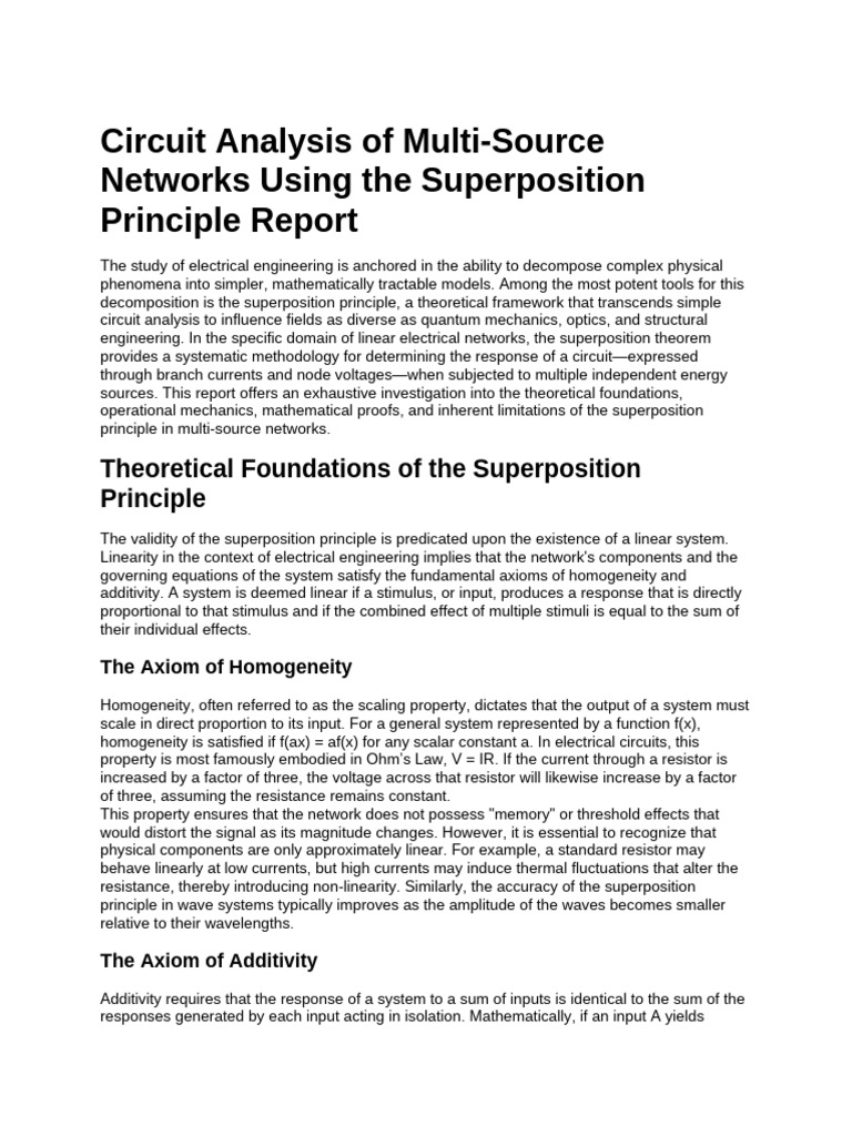 Superposition Principle Circuit Analysis Report | PDF | Electrical ...
