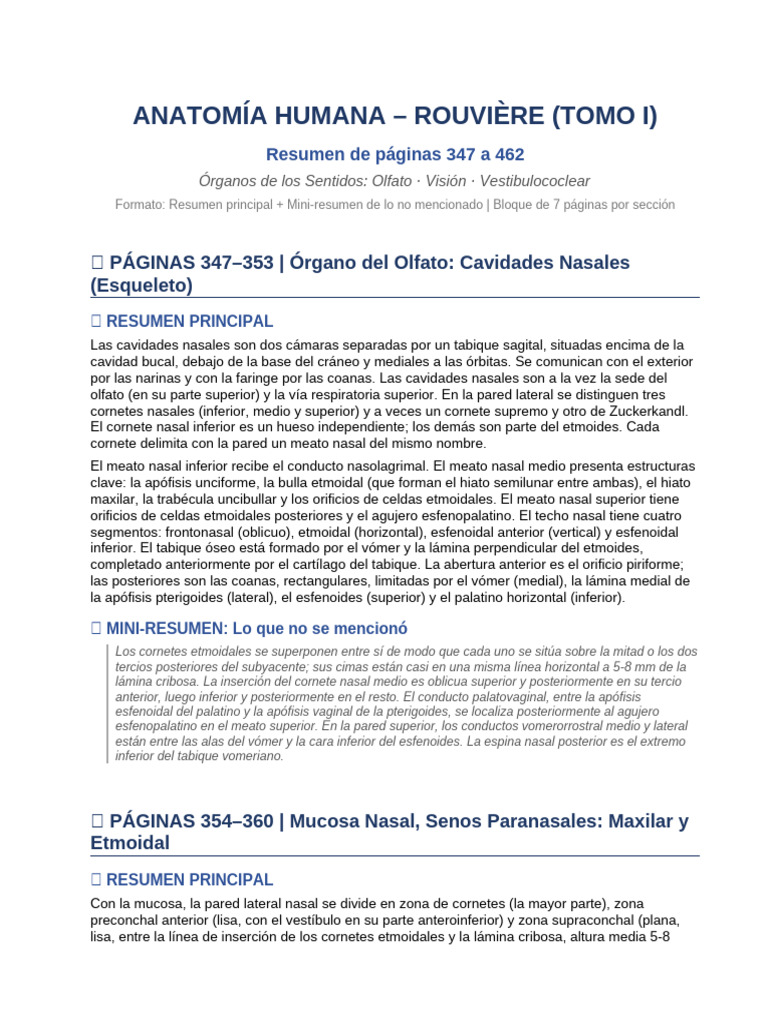 Resumen Rouviere p347-462 | PDF | Sistema Auditorio | Cabeza y cuello ...