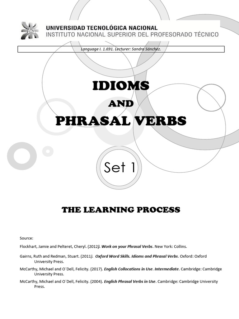 Idioms and Phrasal Verbs Set 1 | PDF