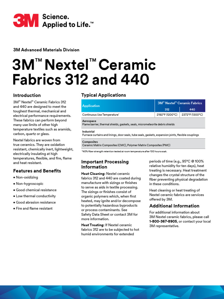 3M Nextel Ceramic Fabrics 312 440 FINAL 063016 Celum | PDF | Textiles ...