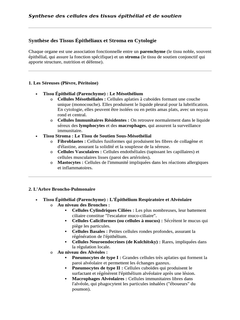 Synthèse Sur Les Cellules | PDF
