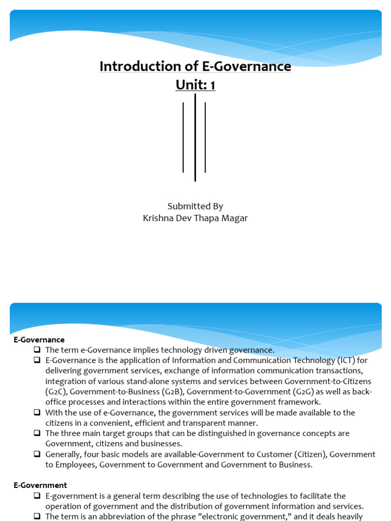 E Governance Unit 1 | PDF | E Government | Computing