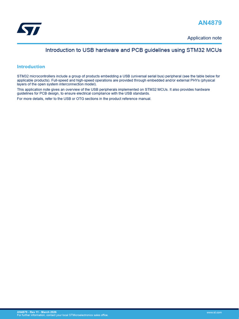 An4879 Introduction To Usb Hardware and PCB Guidelines Using Stm32 Mcus ...