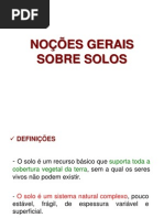 NOÇÕES GERAIS SOBRE SOLOS