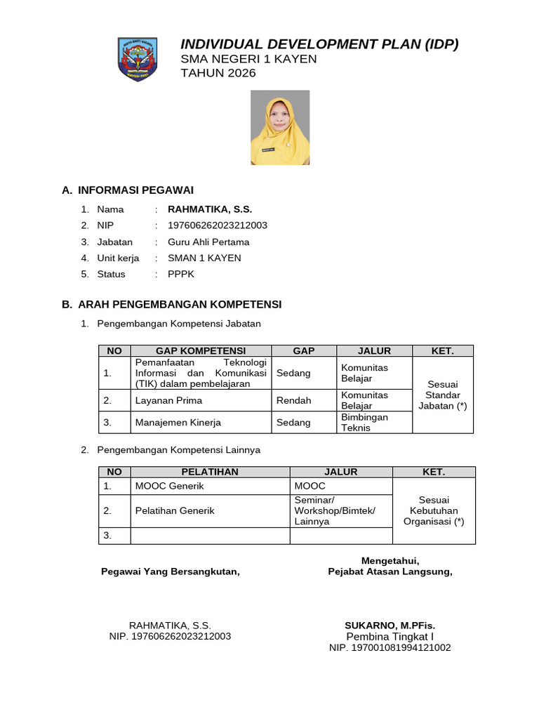 Form 3 Individual Development Plan (Idp)_rahmatika | PDF
