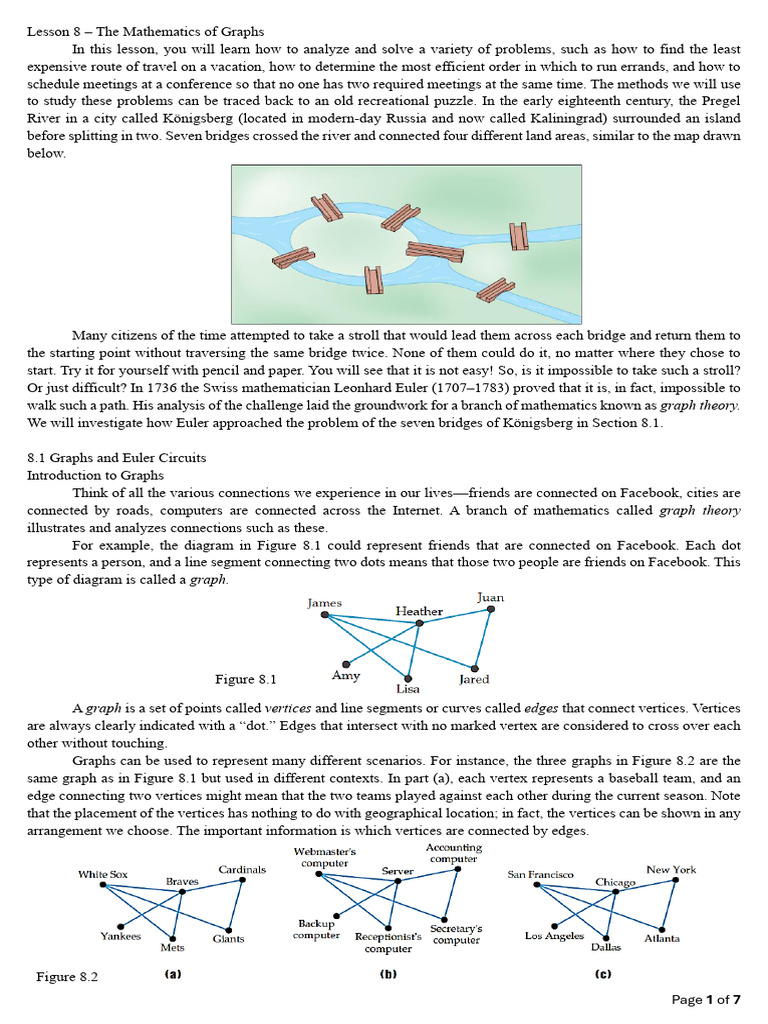 Lesson 8 the Mathematics of Graphs | PDF | Vertex (Graph Theory ...