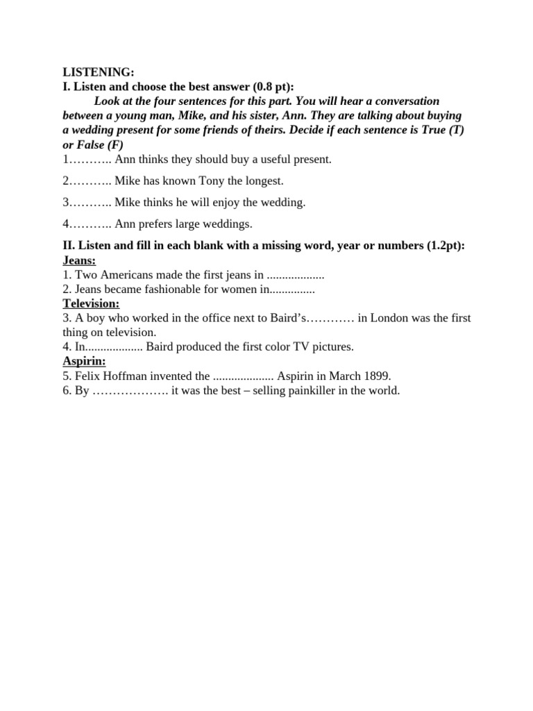 Listening Test 11 | PDF