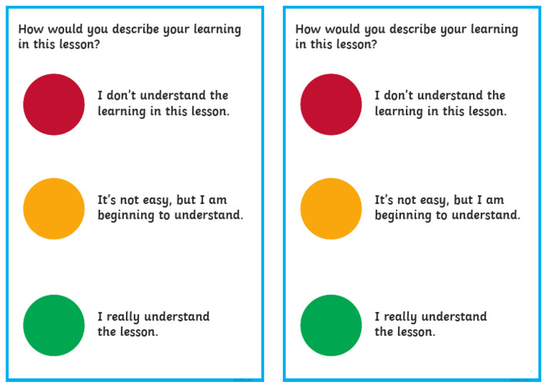 Selfassessment Traffic Light Cards Ver 1 | PDF