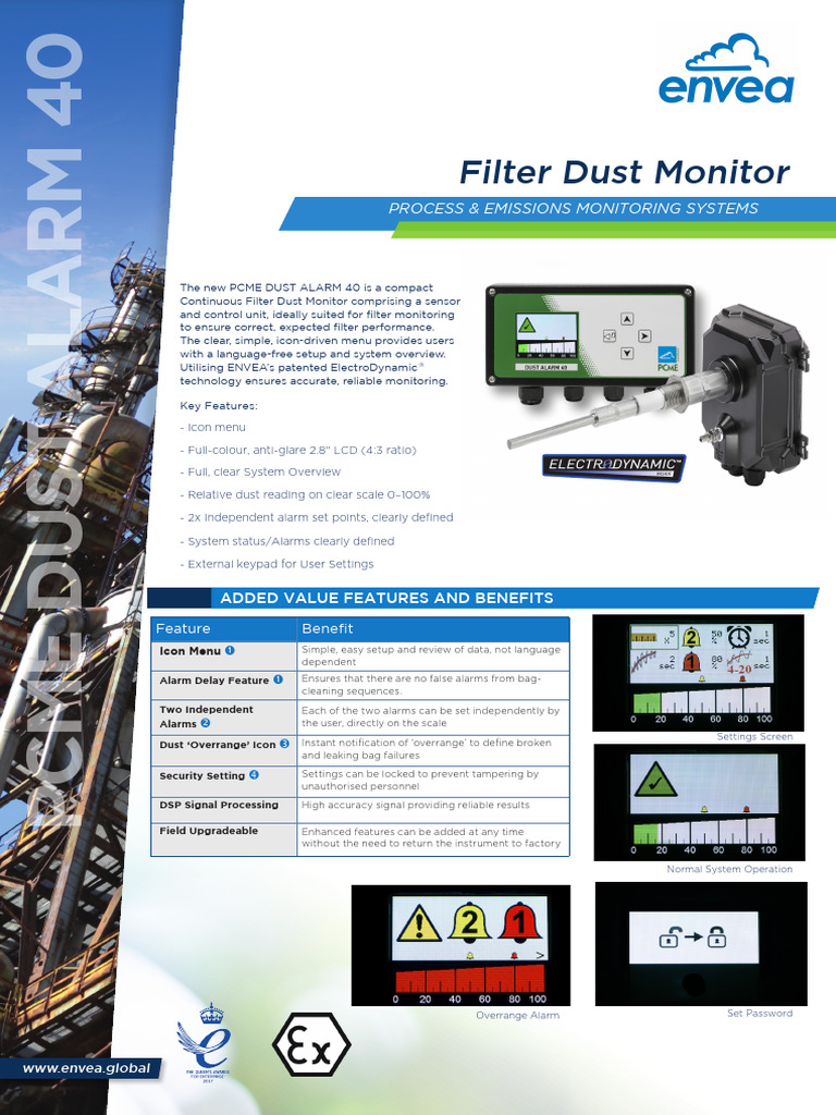 envea_dust-alarm40_filter-dust-monitor_en | PDF | Computer Monitor